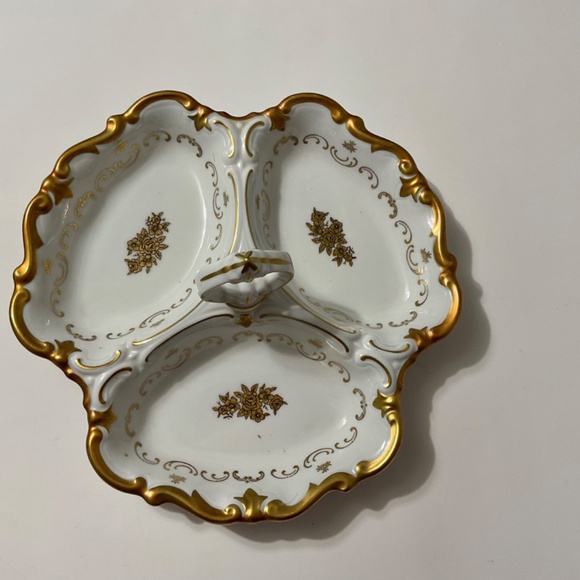 VTG REICHENBACH Beautiful 3 Section Dish Plate With Handle German - Picture 2 of 7